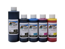 250ml of Pigmented Black Ink and 4x120ml of Photo Black, Cyan, Magenta, Yellow Ink for CANON